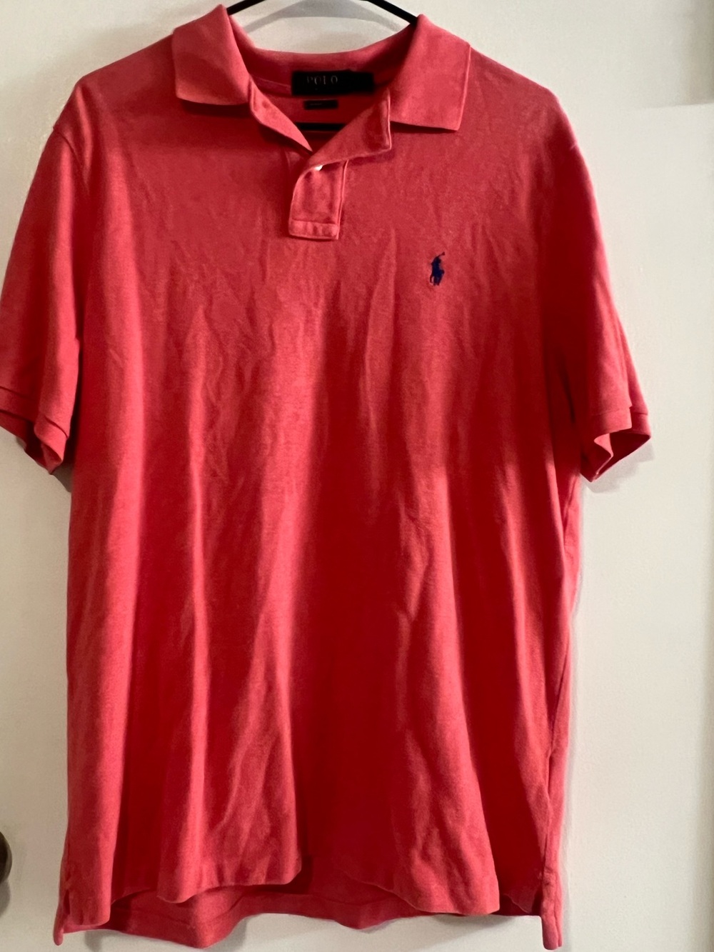 Ralph Lauren Men’s Coral-Red Polo with Navy Pony